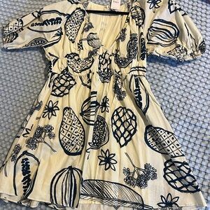 Petal & Pup Cream and navy Mini Dress